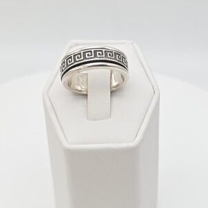 Mexico‎ 925 Sterling Silver Ring Greek Key Spinner Size 7 FREE $HIPPING!!!